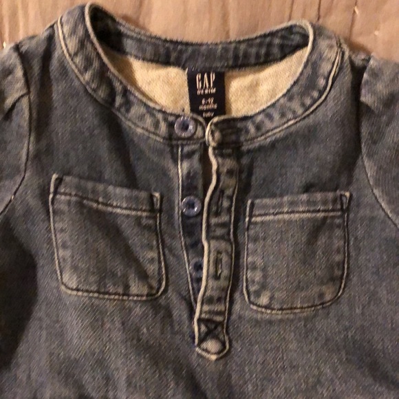 Baby gap girls long sleeve denim romper - Picture 2 of 6
